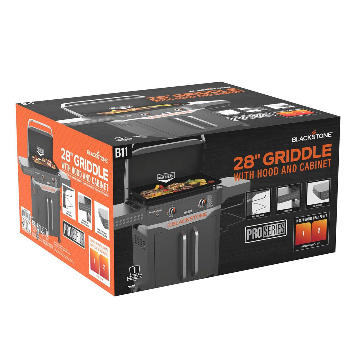 Blackstone ProSeries 2 Burner 28 inch Outdoor Cabinet Griddle With Hood
