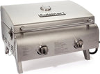 Cuisinart Chef's Style Tabletop Portable Propane Grill, 20,000 BTU Stainless Steel 2-Burner