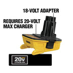 DEWALT 20V MAX Lithium-Ion Battery Adapter For 18V Tools - DCA1820
