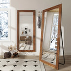 BEAUTYPEAK Full Length Floor Mirror With Stand, 64 x 21 in, Retro White