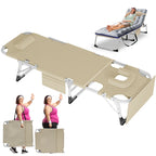Slsy 5-Position Adjustable Folding Lounge Chair And Cot - 75.2" x 25.6" x 11.8"