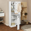 Uforic Ironing Board Storage Cabinet With Foldable Board, Support Leg, White