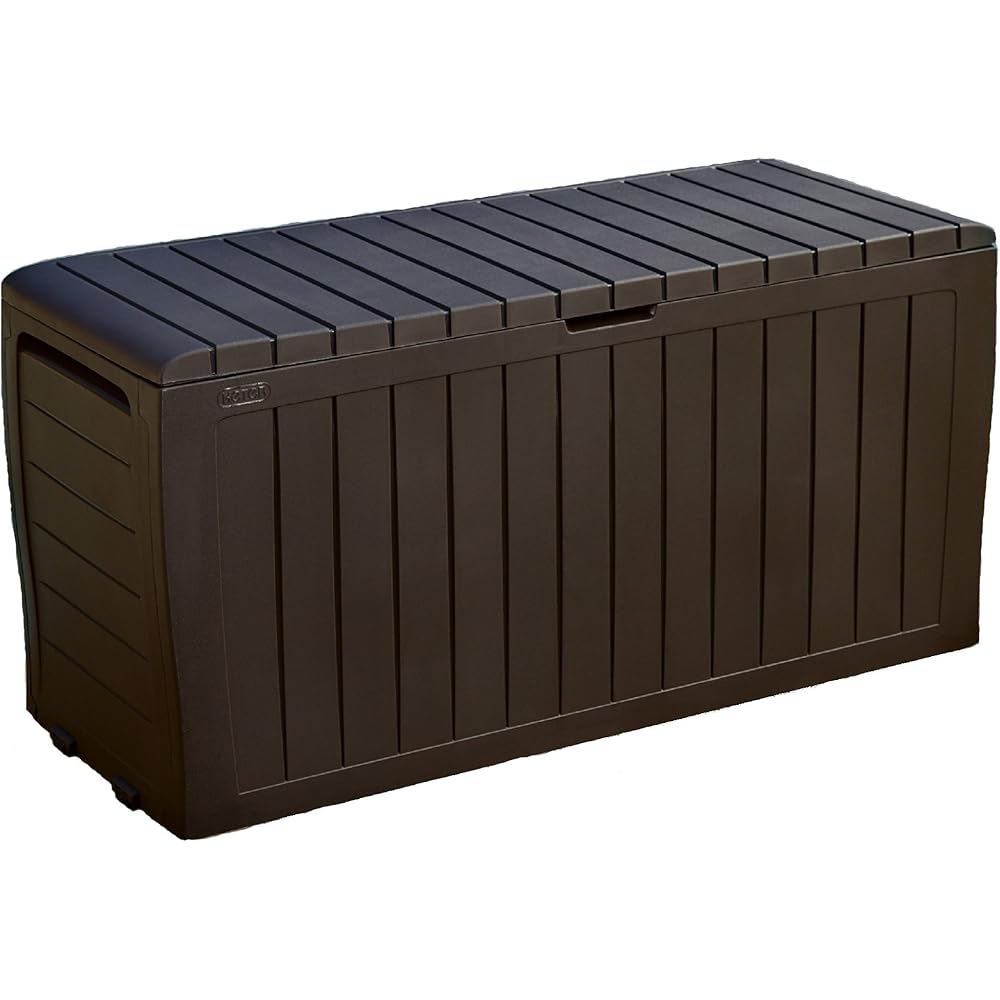 Keter Resin Outdoor Storage Box, 71 Gallon, Brown - Marvel Plus