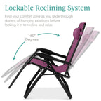 Best Choice Products Oversized Zero Gravity Folding Recliner With Removable Cushion And Side Tray - Fossil Gray