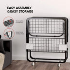 EconoHome Folding Bed With 5-Inch Memory Foam Cot Mattress, 75x31 - Portable Rollaway Bed