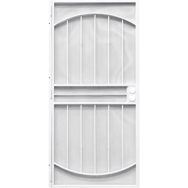 Precision Monterrey White Steel Security Door, 36 In. W x 80 In. H
