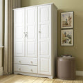 Grand Wardrobe Armoire, 100% Solid Wood, Mocha