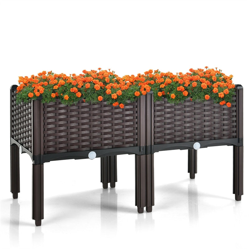 Elevated Planter Boxes - 2 Planter Boxes With 8 Legs
