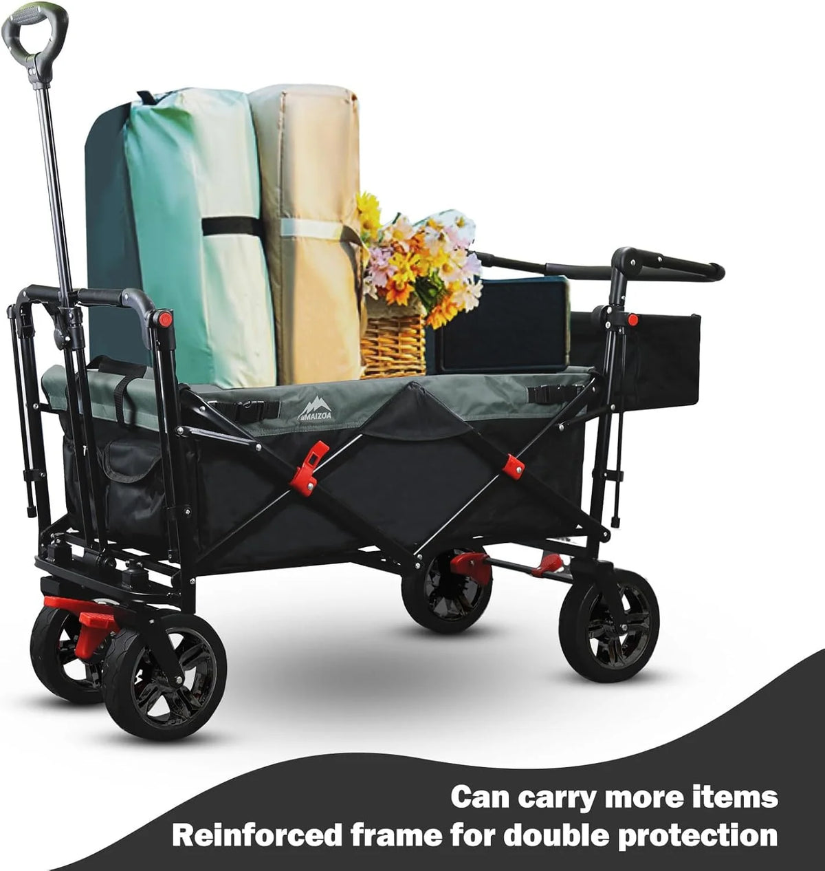 Foldable Child Carriage Wagon, Black, 220 Pounds