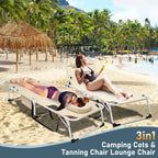 Slsy 5-Position Adjustable Folding Lounge Chair And Cot - 75.2" x 25.6" x 11.8"