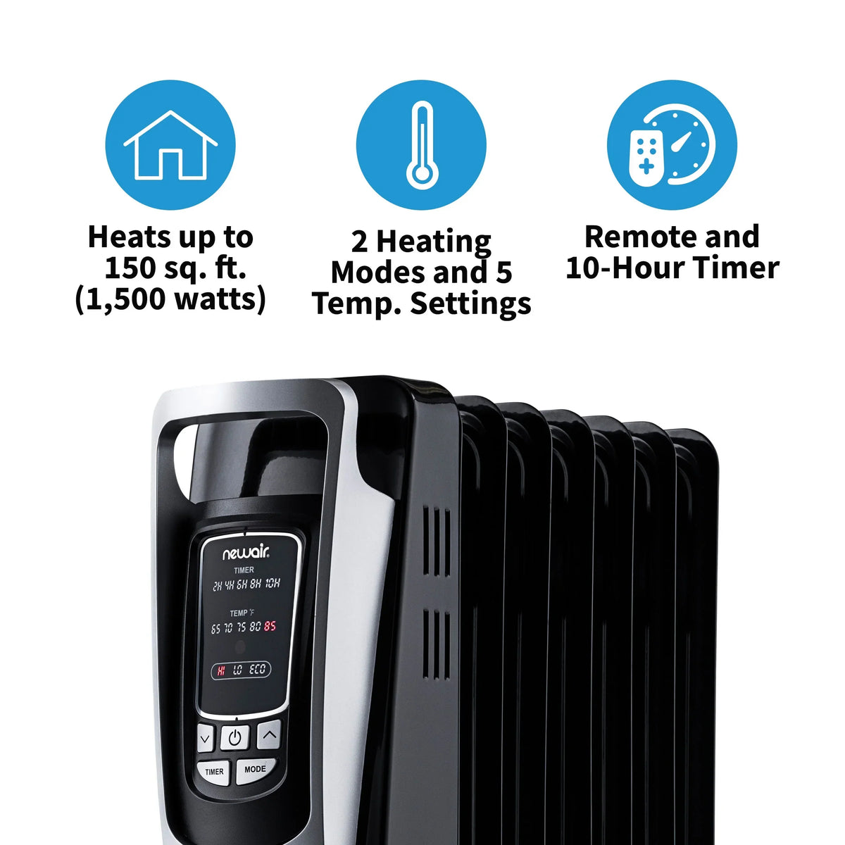 Newair Electric Oil-Filled Freestanding Space Heater, 162 sq. ft.