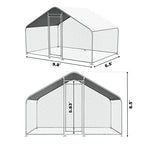 Large Metal Chicken Coop Poultry Cage for 6/10 Chickens, 9.8' L x 6.5' W x 6.5' H