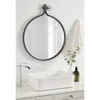 Modern Round Wall Mirror With Decorative Metal Frame