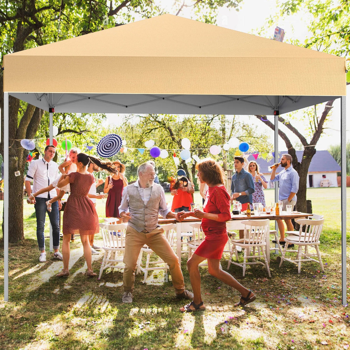GVDV 10x10 ft Easy Pop Up Outdoor Canopy Tent - Blue