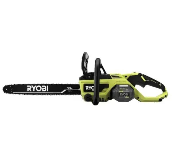 RYOBI 40V 18-Inch Cordless Chainsaw Kit With Battery And Charger - Green