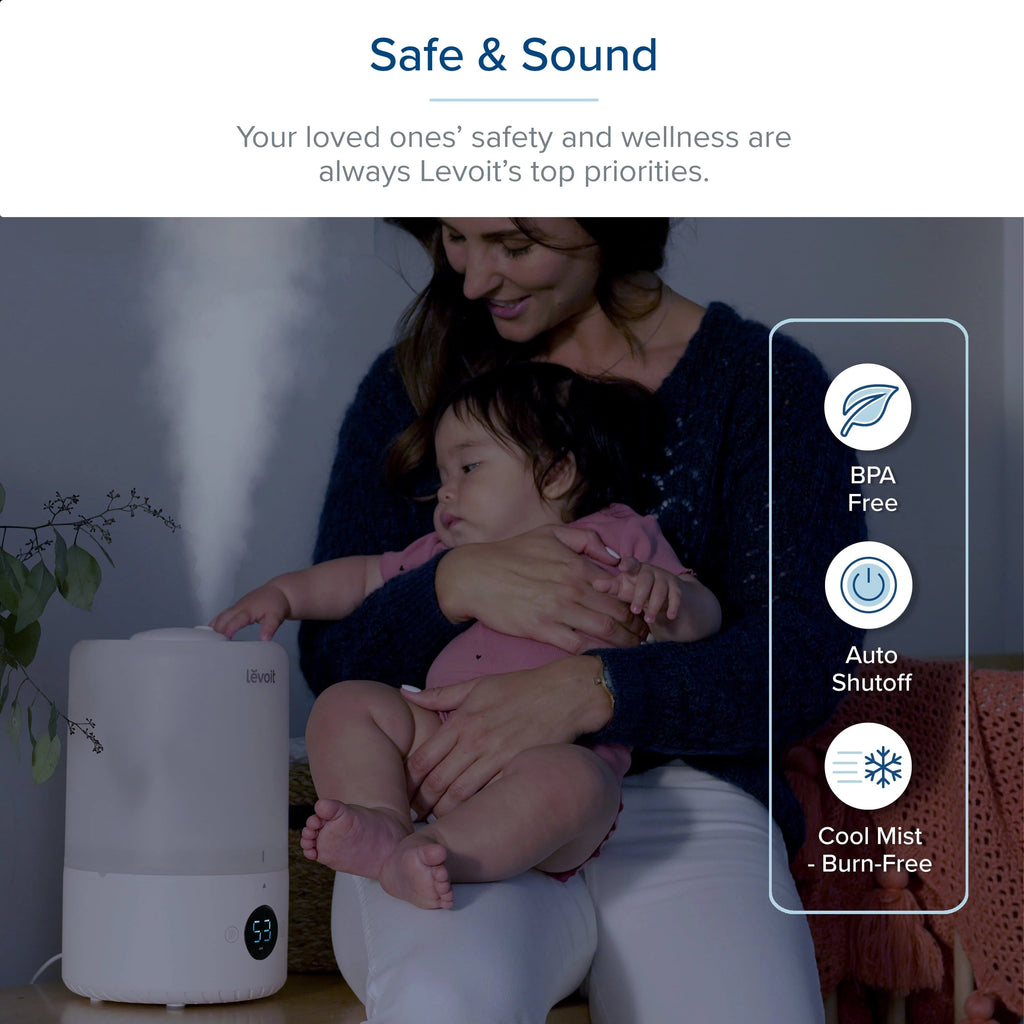 Levoit Smart Cool Mist Top-Fill Humidifier, 3 Liter, White - Dual 200S