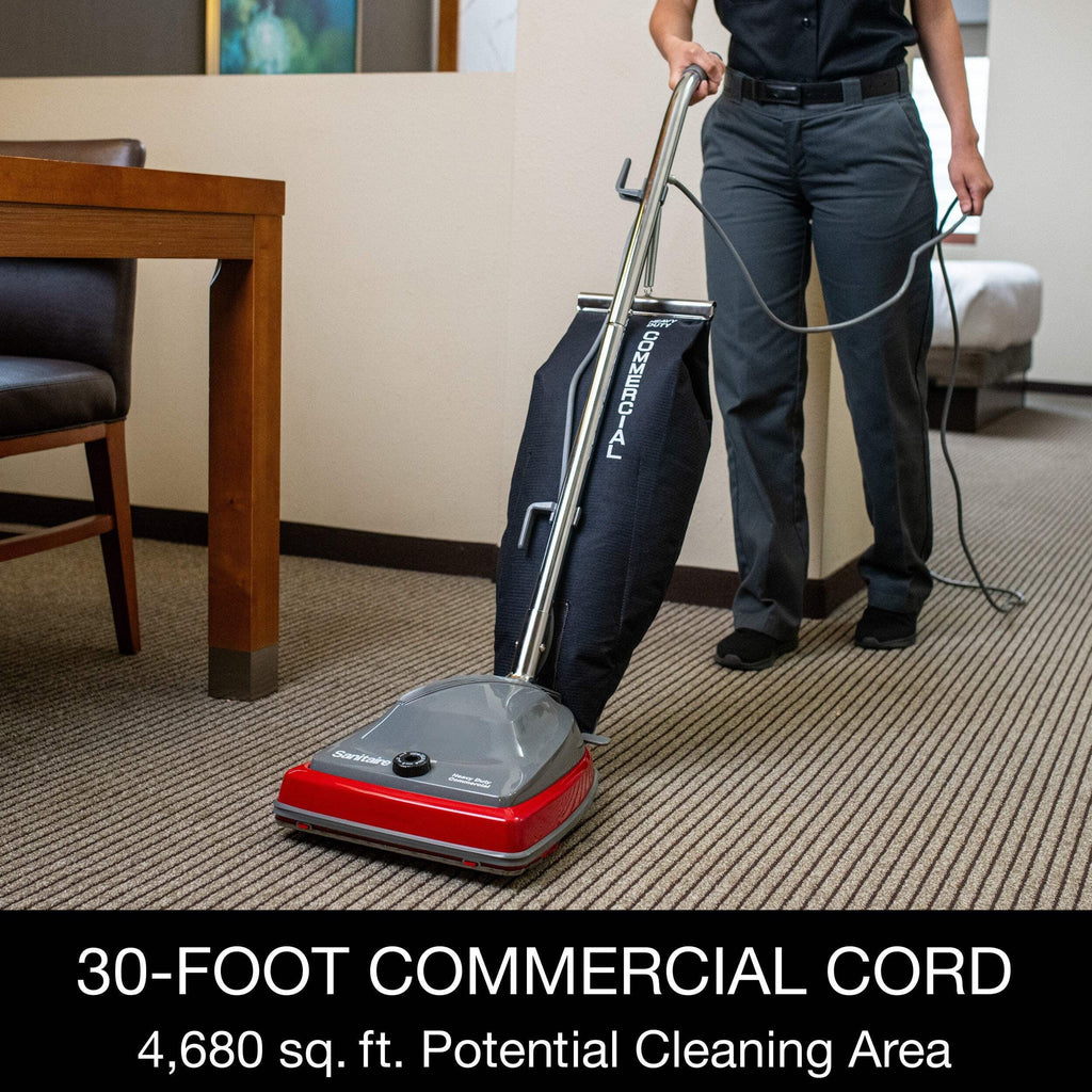 Sanitaire Upright Vacuum Cleaner, 12in Cleaning Width, 18 qt Shake Out Bag, 30 ft Cord - SC679K