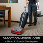 Sanitaire Upright Vacuum Cleaner, 12in Cleaning Width, 18 qt Shake Out Bag, 30 ft Cord - SC679K