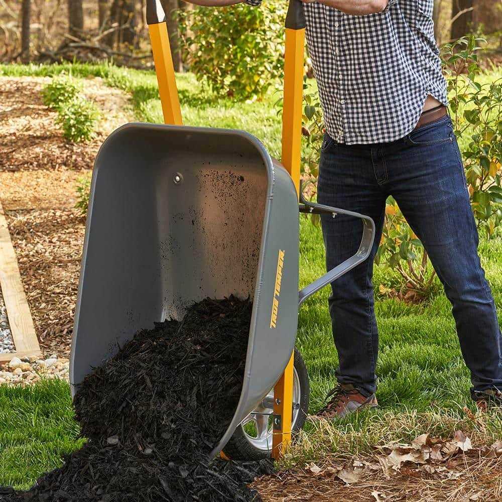 True Temper Residential Steel Wheelbarrow, 6 cu ft