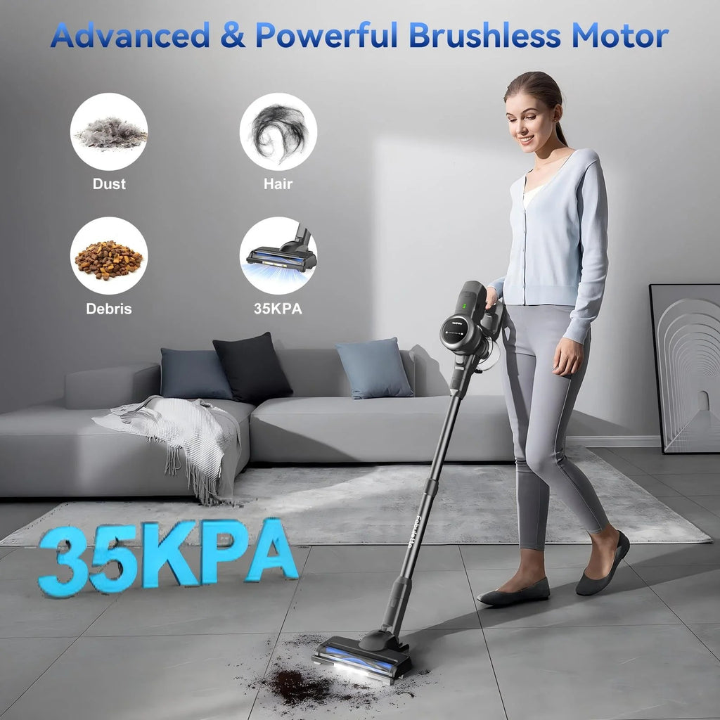 Lazyswan Cordless Stick Vacuum Cleaner 35KPA 400W 50min