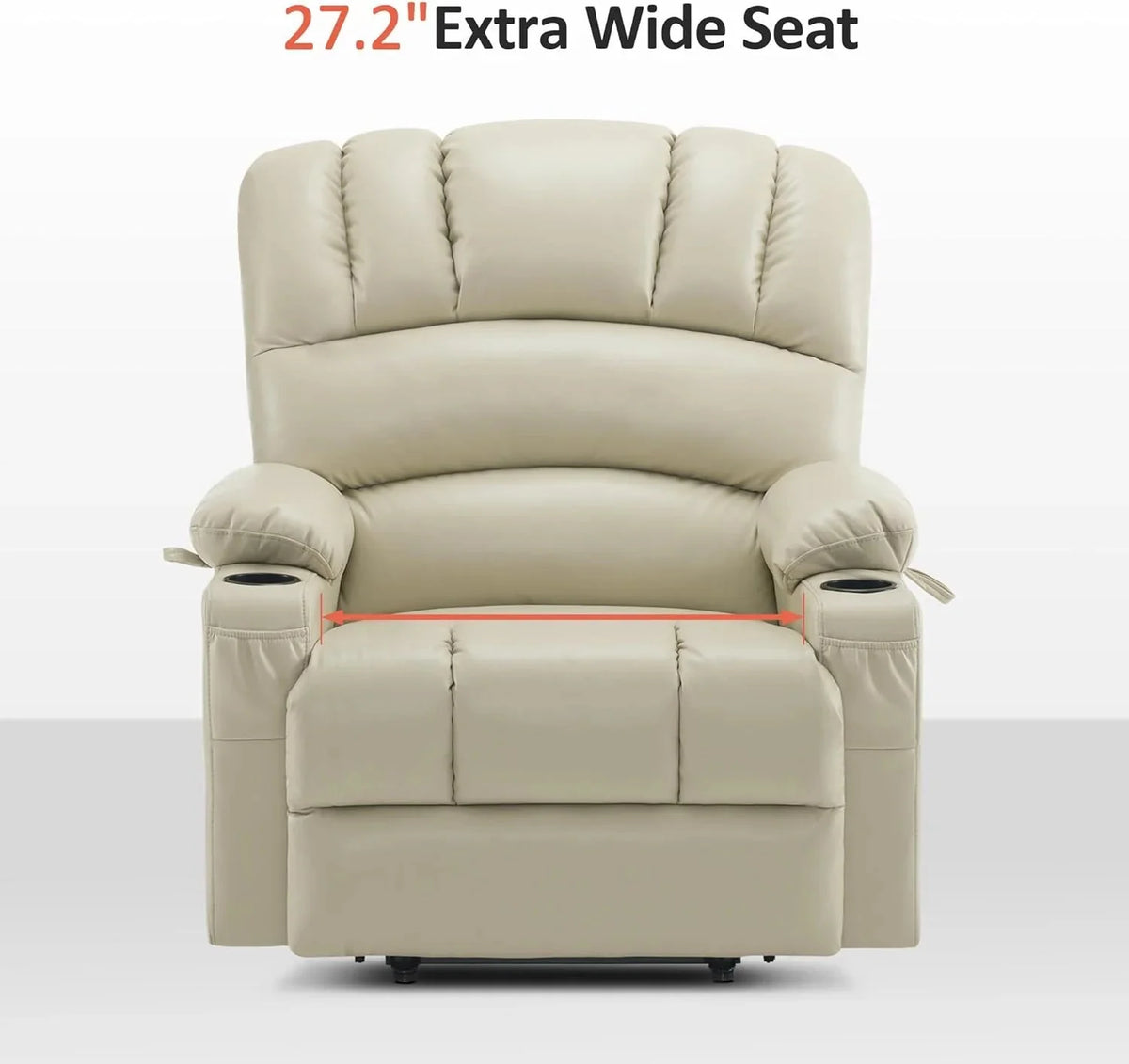 Heated Lift Recliner for Seniors with USB and Cup Holders