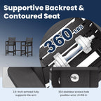 PLUUV Tall Adirondack Bar Chairs Set of 2, All-Weather HDPE - Removable Double Connecting Trays