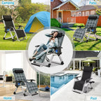 NAIZEA Zero Gravity Lawn Recliner Chairs, 2 Pack, Black