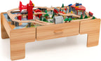 Wooden Children's Train Activity Table With Storage, 100 Pieces, 48 x 24.5 x 16 L x W x H