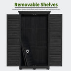 MCombo Tall Garden Wood Storage Shed, Brown - 1.52 x 2.85 ft
