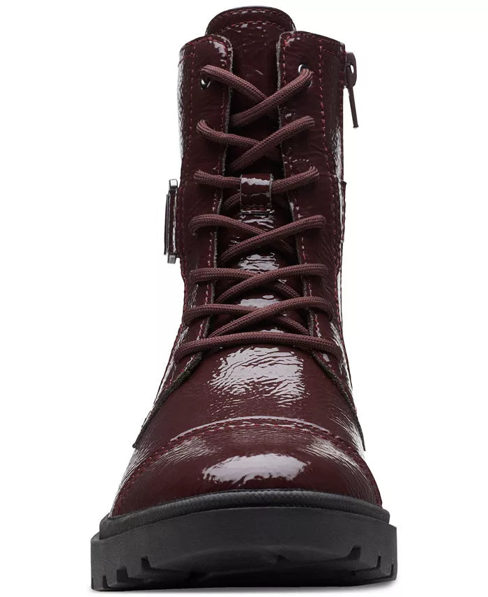 Women's Lace-Up Buckle Ankle Boots With 2-Inch Heel
