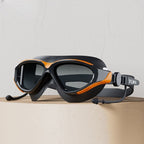 Prescription Swimming Goggles, Large-Frame HD Anti-Fog Wide-Angle - Adults