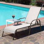 Fabric Folding Outdoor Chaise Lounge Chairs, 2 Pcs, 5 Position
