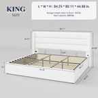 Queen Size Lift-Up Storage Bed With Wingback Headboard, Upholstered Platform Bed Frame With Hidden Storage