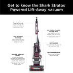 Shark Stratos Upright Vacuum, Bagless, Burgundy - AZ3000