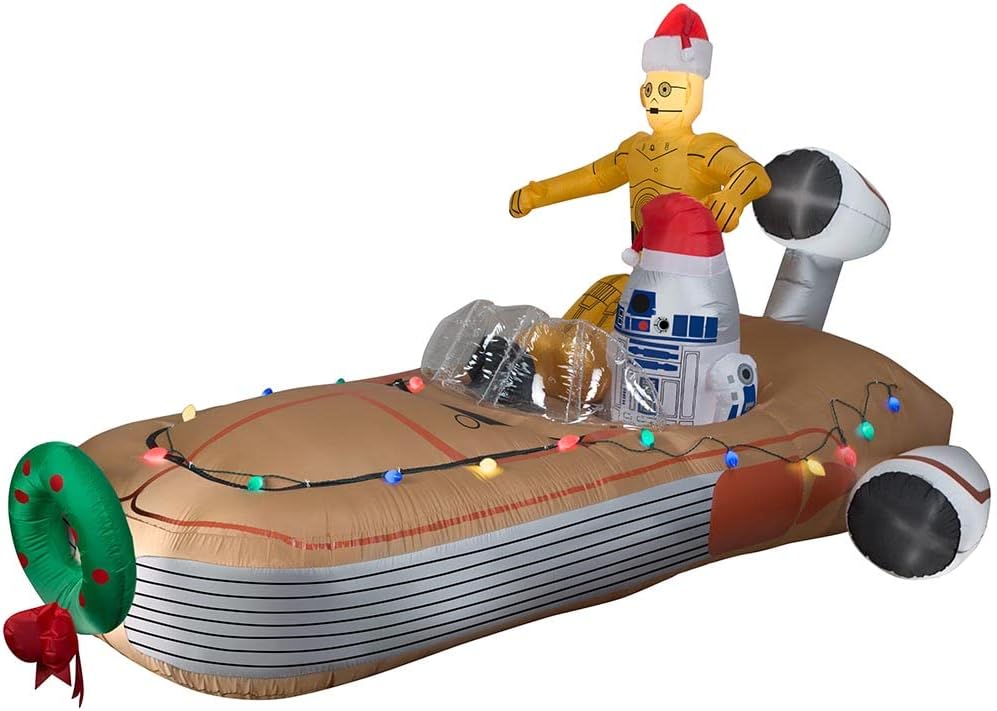 Airblown Disney Star Wars C-3PO And R2-D2 Land Speeder Inflatable Yard Decor, 11 ft Wide x 6 1/2 ft Tall x 6 ft Deep - 37064