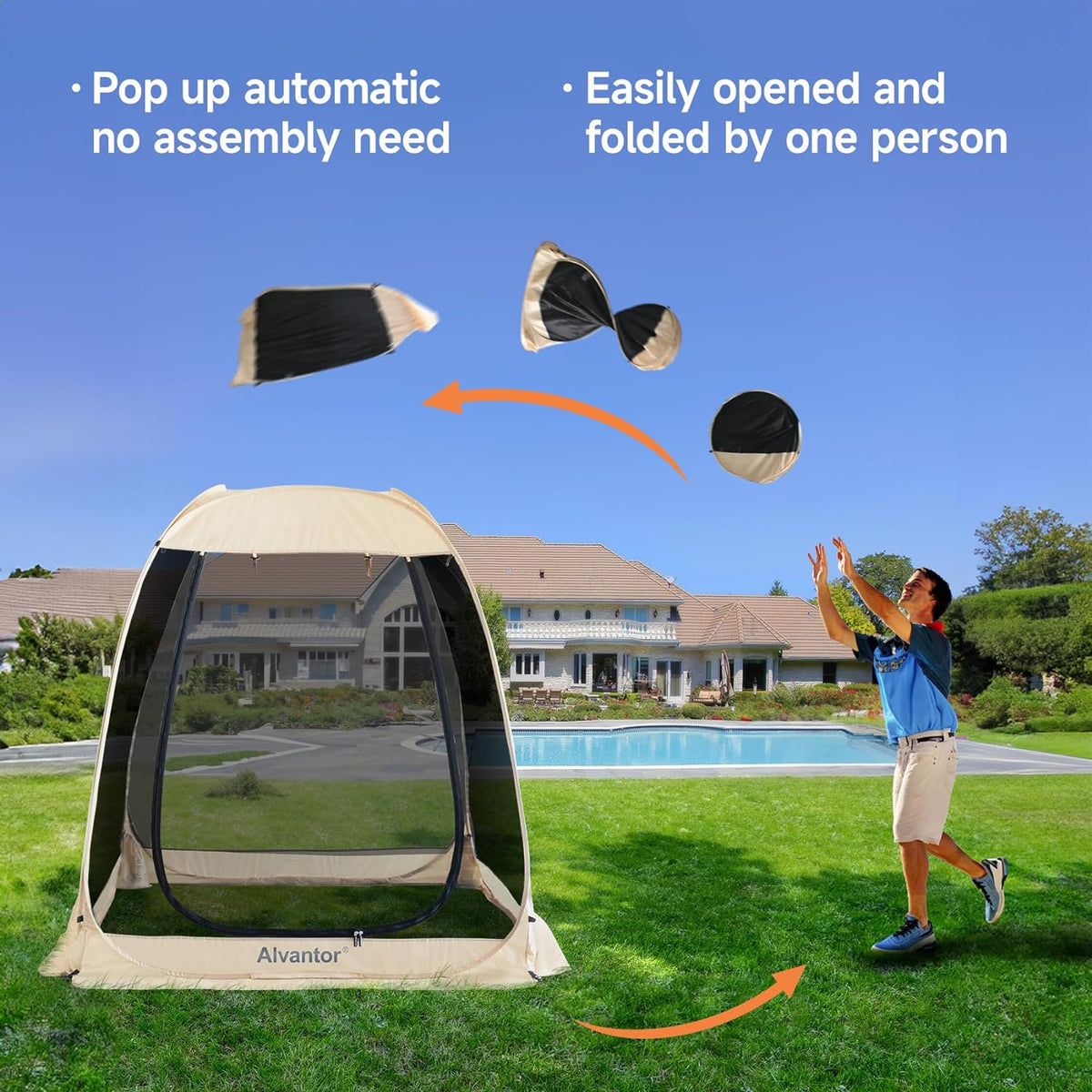 Alvantor Screen House Camping Tent 12'x12' Beige - 9020#E8