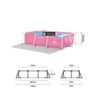 INTEX Rectangular Metal Frame Above Ground Swimming Pool, Pink, 7ft x 23in