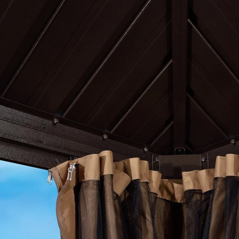 Aluminum Patio Gazebo 16 Ft. W x 12 Ft. D - Dark Brown