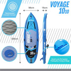 Bluefin Inflatable Stand Up Paddle Board, 10' 10", Blue - Voyage