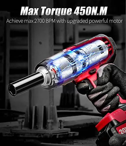 AVID POWER Cordless 1/2 Impact Wrench With 3A Li-Ion Battery