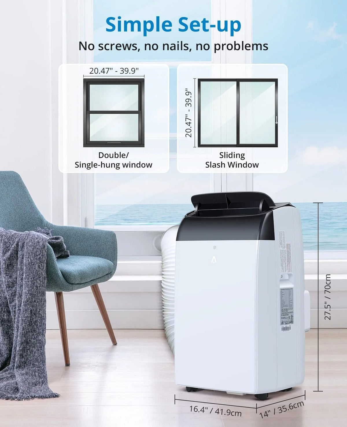 EastVita Portable Air Conditioner 10000 BTU With Remote Control And Window Kit