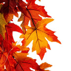Thanksgiving LED Lighted Fall Maple Leaf Wreath And Garland, 24 in Wreath / 72 in Garland - 20 Clear Lights