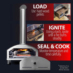Deco Chef Outdoor Pizza And Grill Oven With 13in Pizza Stone, Black - DGPZG100BLK