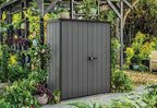 Keter Cortina Alto Outdoor Storage Shed, 62.05 cu. Ft., Graphite - Cortina Alto