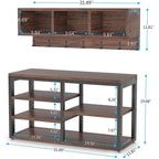 5-in-1 Entryway Hall Tree With Coat Rack, Shoe Bench, 7 Hooks, 3 Cubbies And 3-Tier Shoe Rack