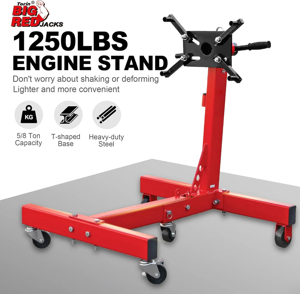 Rotating Engine Stand, 1,000 Lbs Capacity With Removable Oil Pan And Magnetic Tray - AT25002R