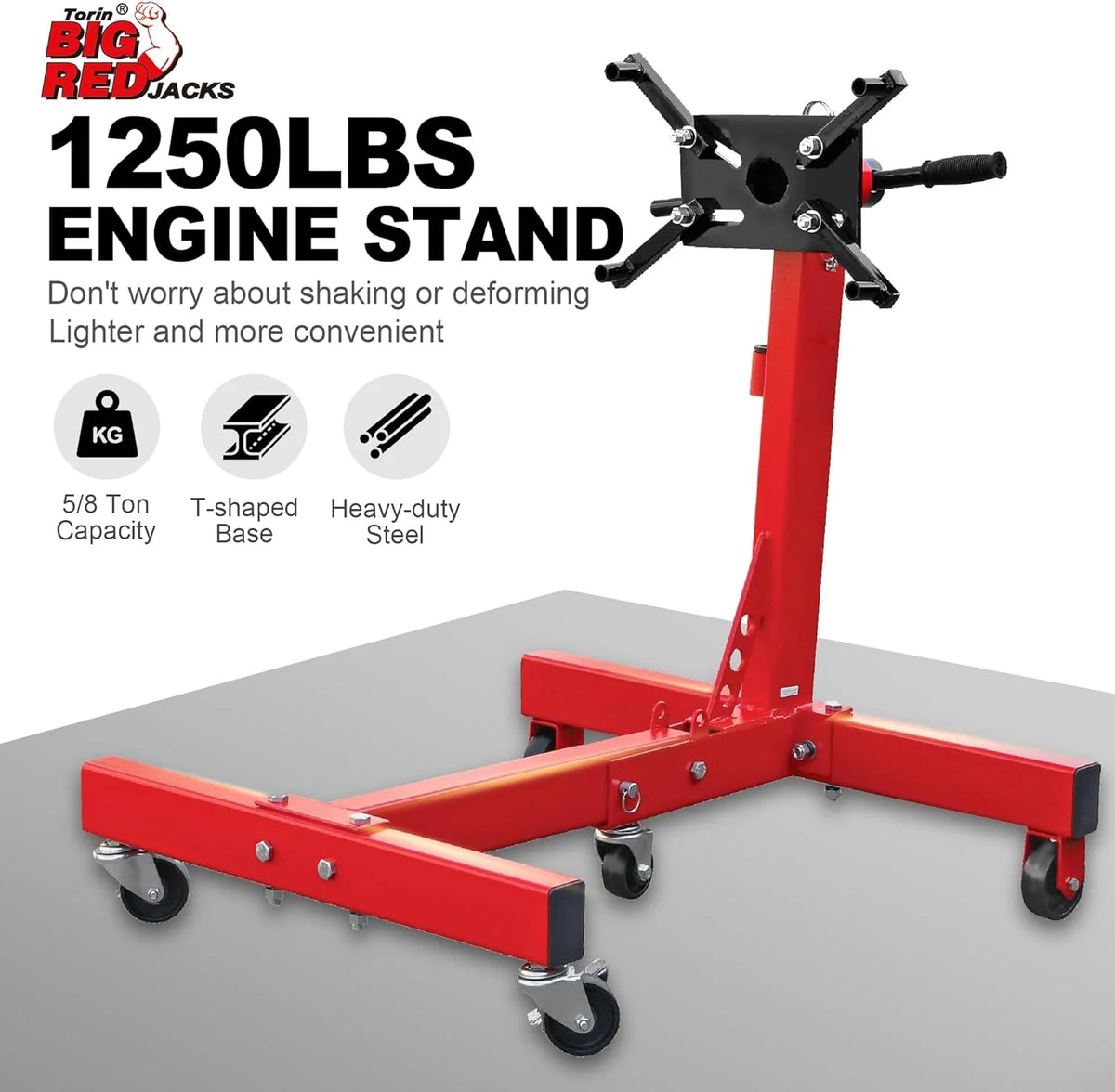 Rotating Engine Stand, 1,000 Lbs Capacity With Removable Oil Pan And Magnetic Tray - AT25002R