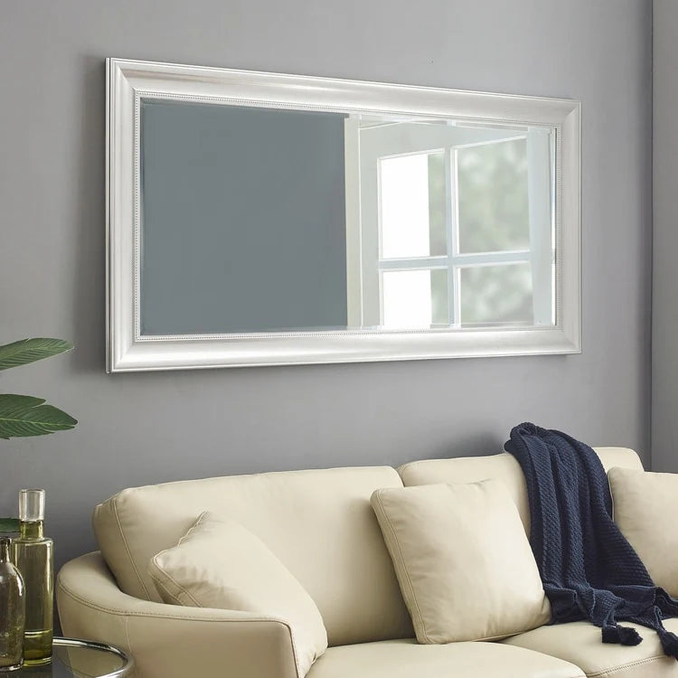 Full Length Beaded Frame Mirror, 66" H x 32" W - Freestanding Or Wall Mounted