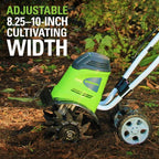 Greenworks Corded Electric Cultivator/Tiller, 8 Amp, 10-inch - 27072
