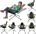 VEANERWOOD Folding Rocking Camping Chair With Pocket, Steel, 330lbs Capacity
